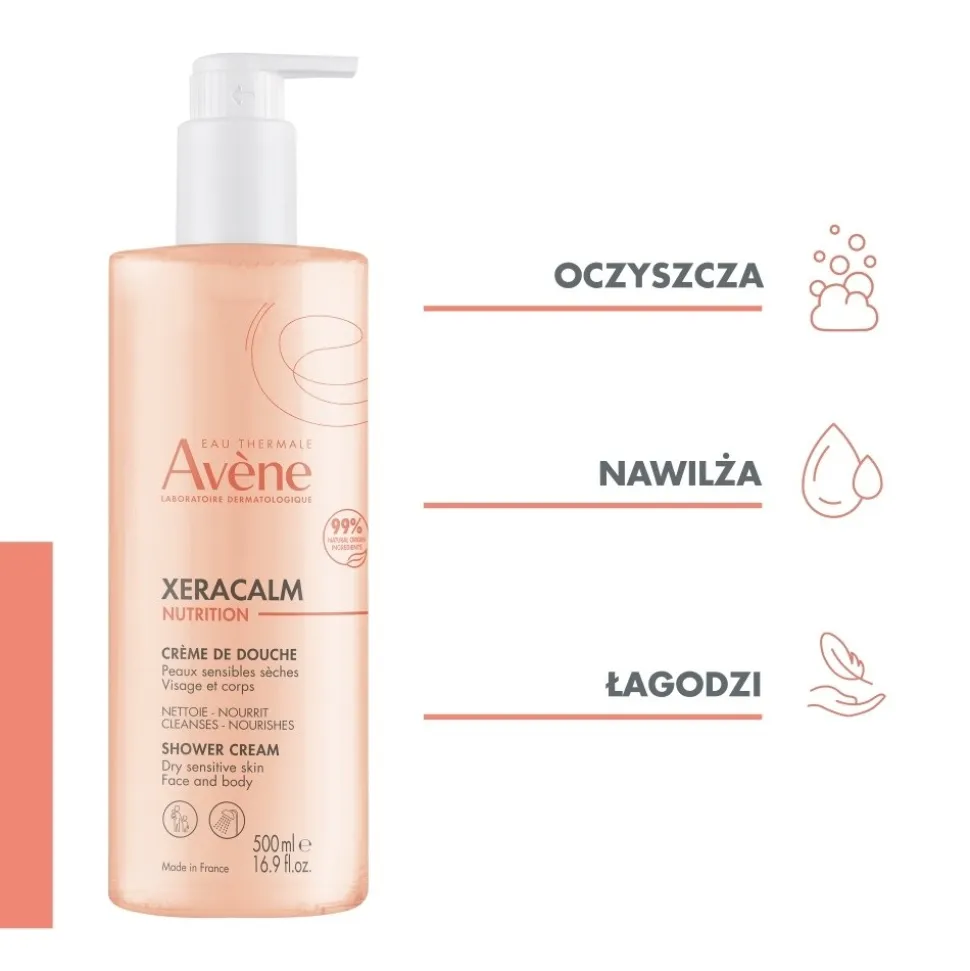 Avene Xera Calm Nutrition, krem pod prysznic, 500 ml