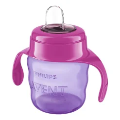 Avent Classic, kubek niekapek z ustnikiem, fioletowo-różowy, 6 m+, 200 ml, 1 szt.