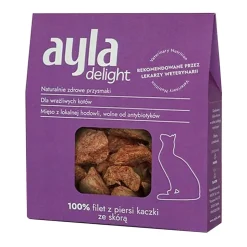 Ayla Delight, filet z piersi kaczki ze skórą, liofilizowane przysmaki dla kota, 28 g