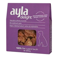 Ayla Delight, filet z piersi kaczki ze skórą, liofilizowane przysmaki dla psa, 28 g