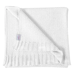 Babymatex, pled dziecięcy Tully z bawełny, 75 cm x 100 cm, kolor biały, 1 szt.