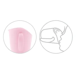 BabyOno Flow, ergonomiczny kubek treningowy dla dzieci, różowy, 1 szt.