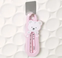 BabyOno, pływający termometr do wody Miś, kolor różowy, 0 m+, 1 szt.