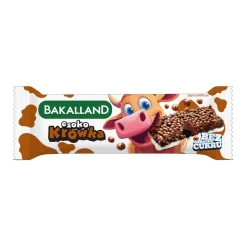 Bakalland, Czoko Krówka, baton zbożowy kakaowo-mleczny, z polewą o smaku białej czekolady, 25 g