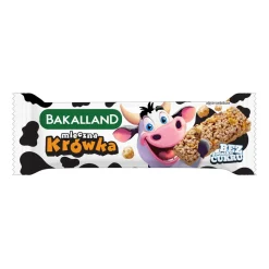 Bakalland, Mleczna Krówka, baton zbożowy z polewą o smaku toffi, 25 g