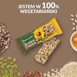 Bakalland, 5 ziaren z miodem, baton zbożowy, 40 g