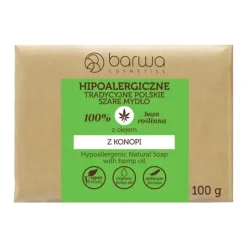 Barwa, Hipoalergiczne Tradycyjne Polskie Szare Mydło z olejem z konopi, 100g