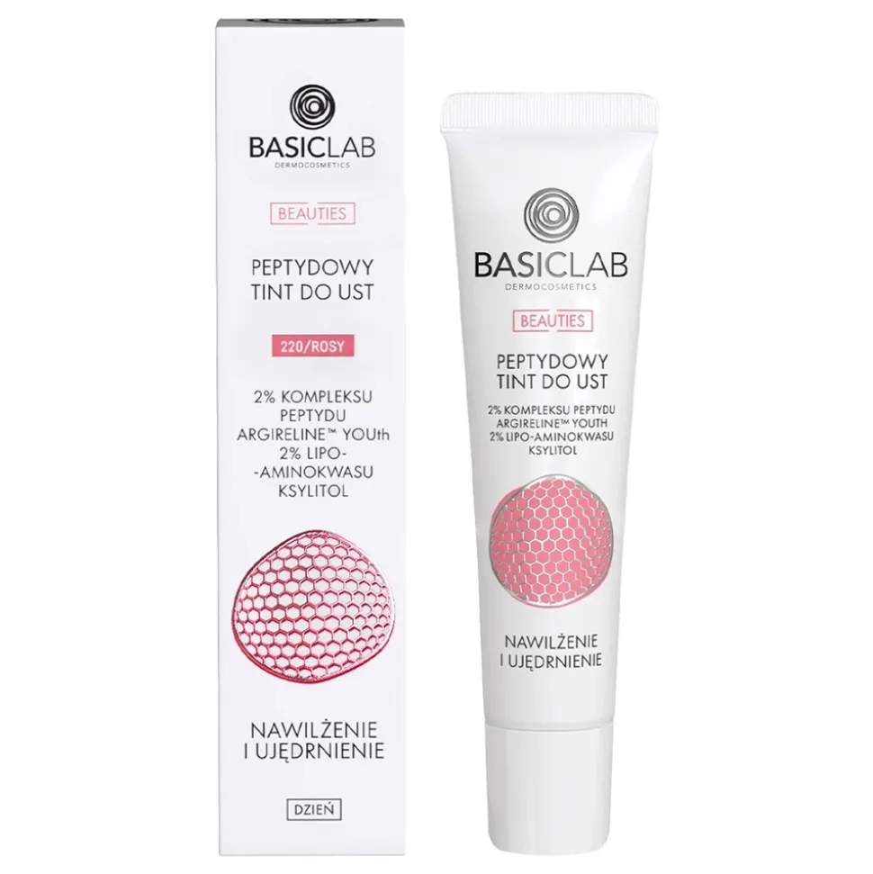BasicLab Beauties, tint peptydowy do ust, Rosy, 15 ml