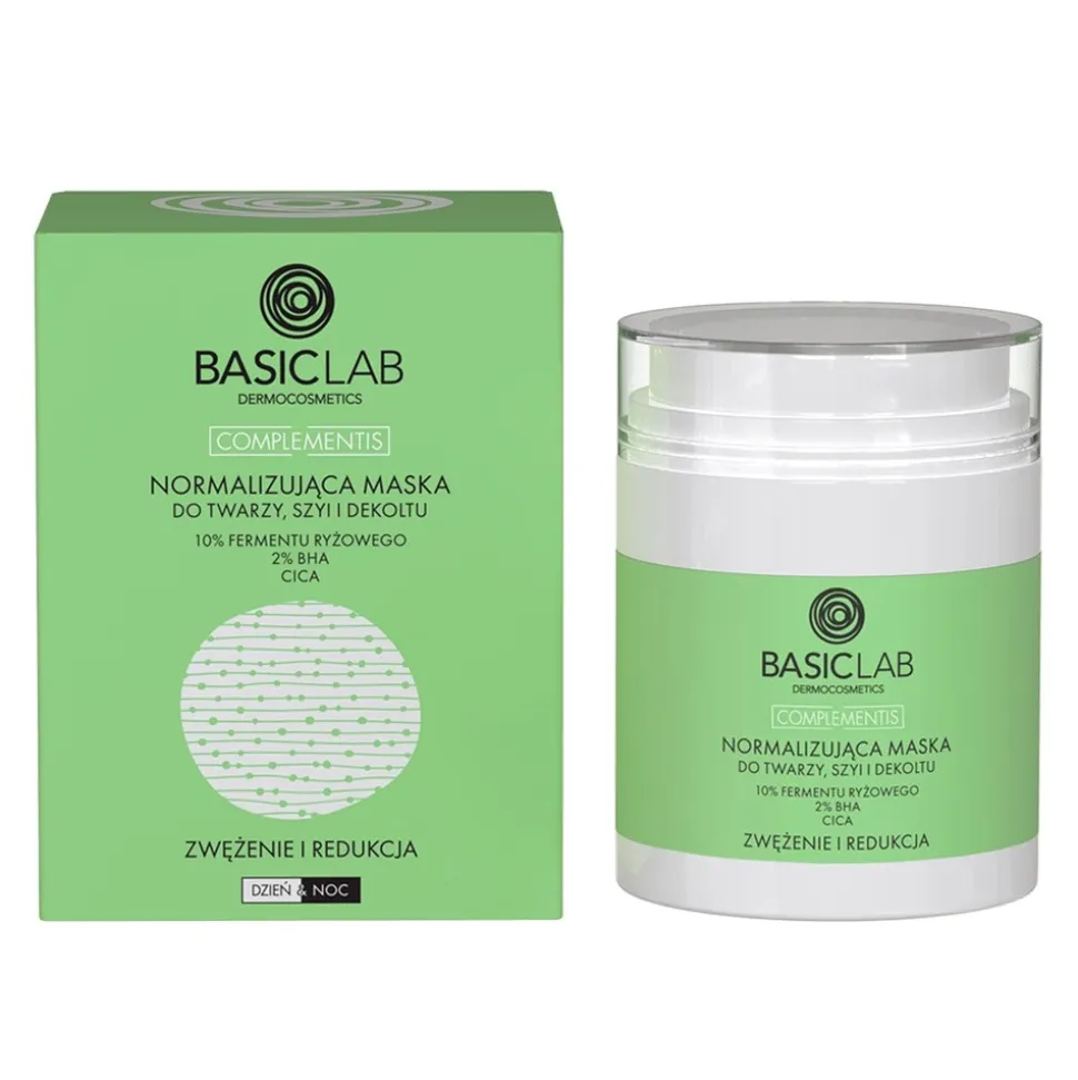 BasicLab Complementis, normalizująca maska do twarzy, szyi i dekoltu, 50 ml