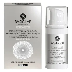 BasicLab Complementis, peptydydowy krem pod oczy redukujący cienie i opuchnięcia o lekkiej konsystencji, 15 ml