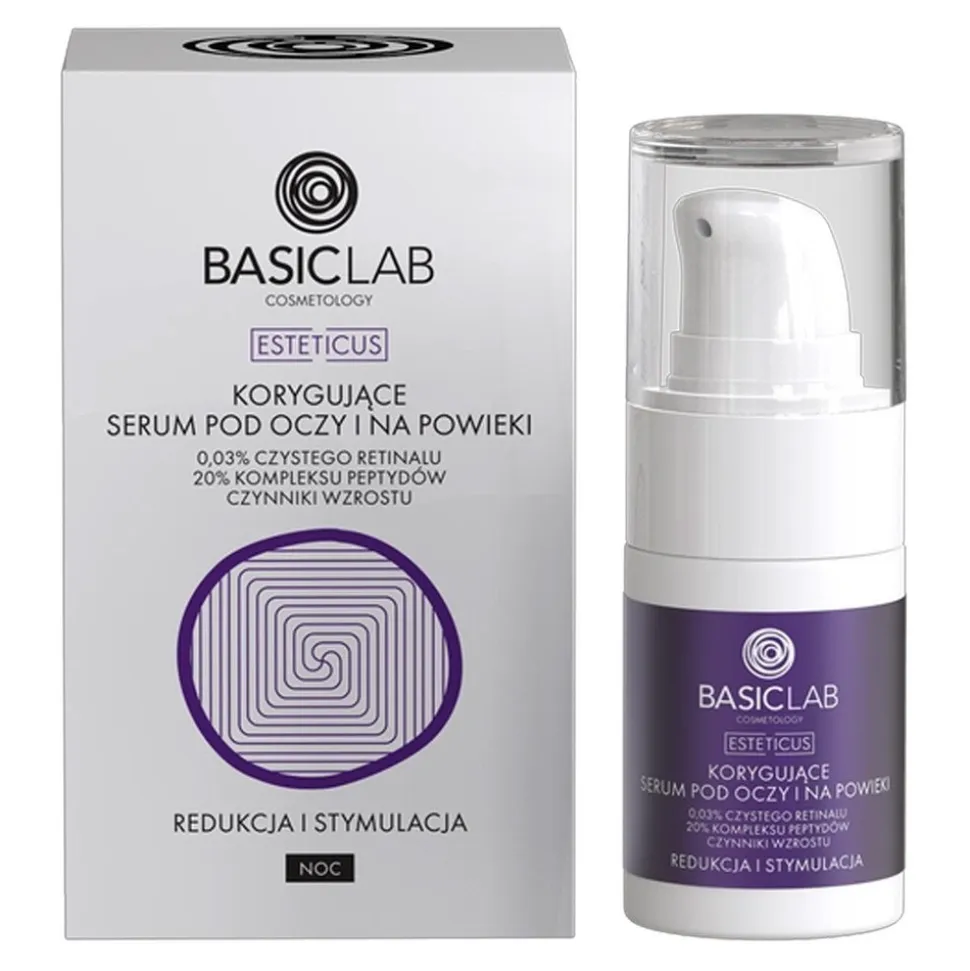 BasicLab Esteticus, korygujące serum pod oczy Redukcja i Stymulacja, 15 ml