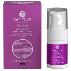 BasicLab Esteticus, serum peptydowe do twarzy na noc Napięcie i Ujędrnienie, 15 ml