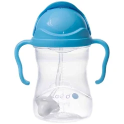 B.BOX, bidon dla dzieci, kubek niekapek ze słomką, borówkowy, 6 m+, 240 ml