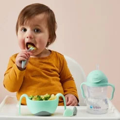 B.BOX, bidon dla dzieci, kubek niekapek ze słomką, Gelato Pistachio, 6 m+, 240 ml