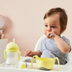 B.BOX, bidon dla dzieci, kubek niekapek ze słomką, Gelato Banana Split, 6 m+, 240 ml