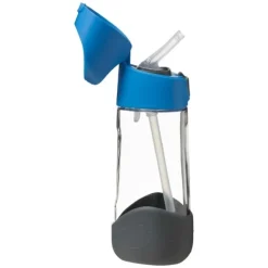 B.BOX, bidon dla dziecka, butelka na wodę ze słomką tritanowy, Blue Slate, 9 m+, 450 ml