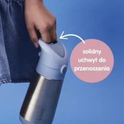 B.box, bidon termiczny ze słomką, Blue Slate, 350 ml