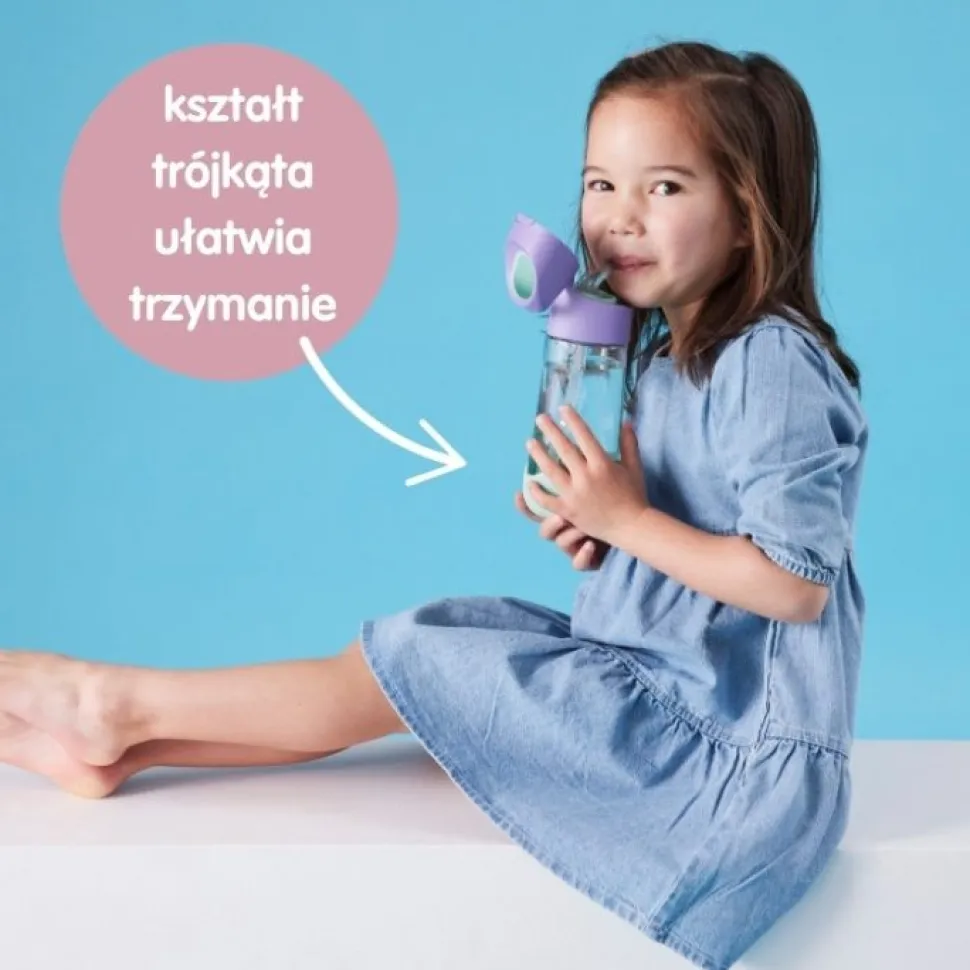 B.box, bidon tritanowy ze słomką, Strawberry Shake, 450 ml, 1 szt.