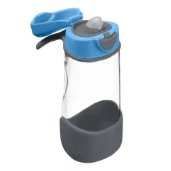 B.box Butelka na wodę, bidon z ustnikiem dla dziecka tritanowy, Blue Slate, 12 m+, 450 ml