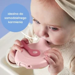 B.BOX, fill + feed, silikonowa miseczka z pokrywką do karmienia dla niemowląt i dzieci, kolor różowy, 110 ml