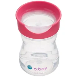 B.box Kubek do nauki picia dla dziecka, kubek treningowy plastikowy, malinowy, 240 ml