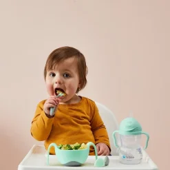 B.box, kubek niewysypek i miseczka ze słomką, Pistachio, 1 szt.