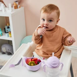 B.box, kubek niewysypek i miseczka ze słomką, Boysenberry, 1 szt.