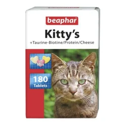 Beaphar Kitty's Mix + Tauryna-Biotyna, przysmak witaminowy dla kotów, tabletki, 180 szt.