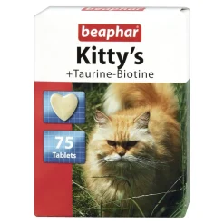 Beaphar Kitty`s + Taurine - biotine, tabletki witaminowe dla kotów, 75 szt.