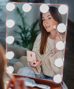 Beautifly Glamour Vue Mirror, podświetlane lusterko do makijażu z regulacją światła LED, 1 szt.