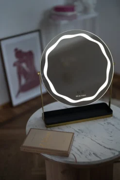 Beautifly Round LED Vanity Mirris, podświetlane lusterko do makijażu z regulacją światła LED, 1 szt.