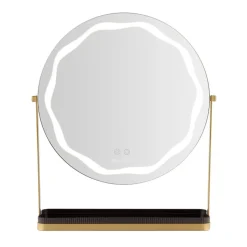 Beautifly Round LED Vanity Mirris, podświetlane lusterko do makijażu z regulacją światła LED, 1 szt.