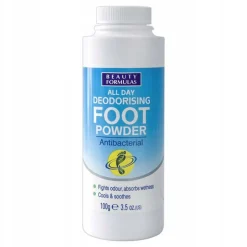 Beauty Formulas, puder antybakteryjny do stóp, 100 g