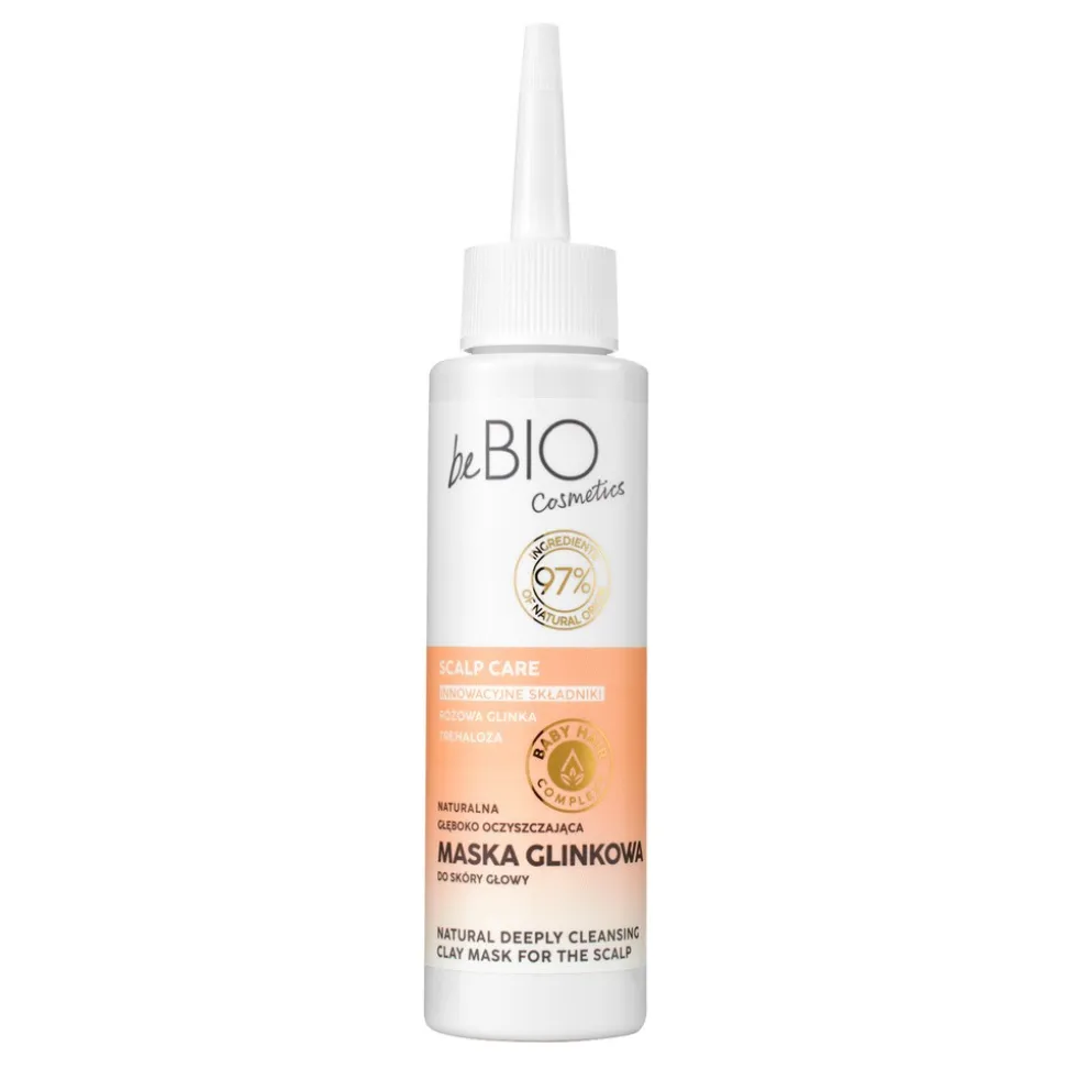 BeBio Baby Hair Complex, naturalna głęboko oczyszczająca maska glinkowa do skóry głowy, 100 ml