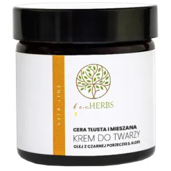 BeeHerbs, krem do twarzy do cery tłustej i mieszanej, 60 ml