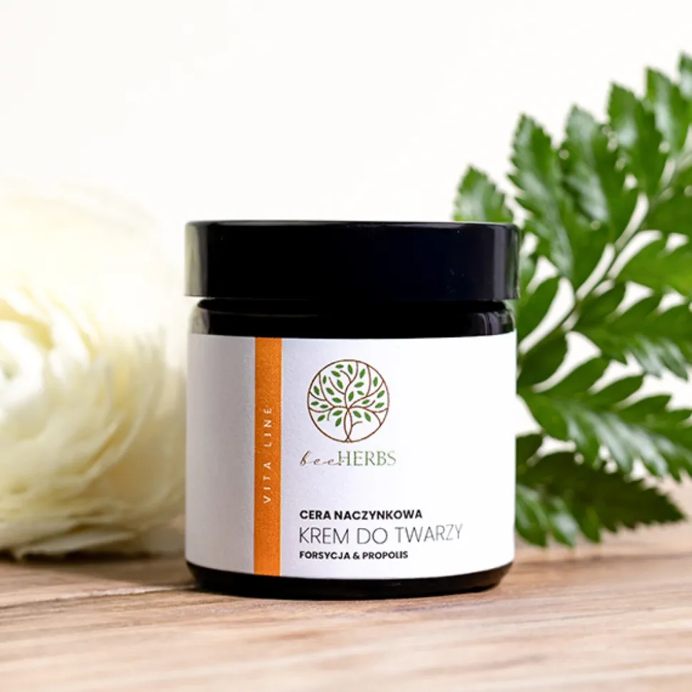 BeeHerbs, krem do twarzy do cery naczynkowej i wrażliwej, 60 ml