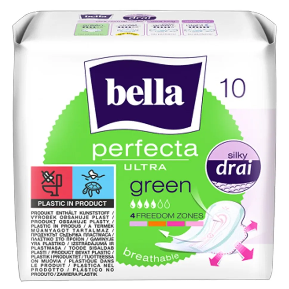Bella Perfecta Ultra Green, ultracienkie podpaski, bezzapachowe, 10 szt.