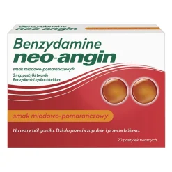 Benzydamine neo-angin smak miodowo-pomarańczowy, 3 mg, pastylki, 20 szt.