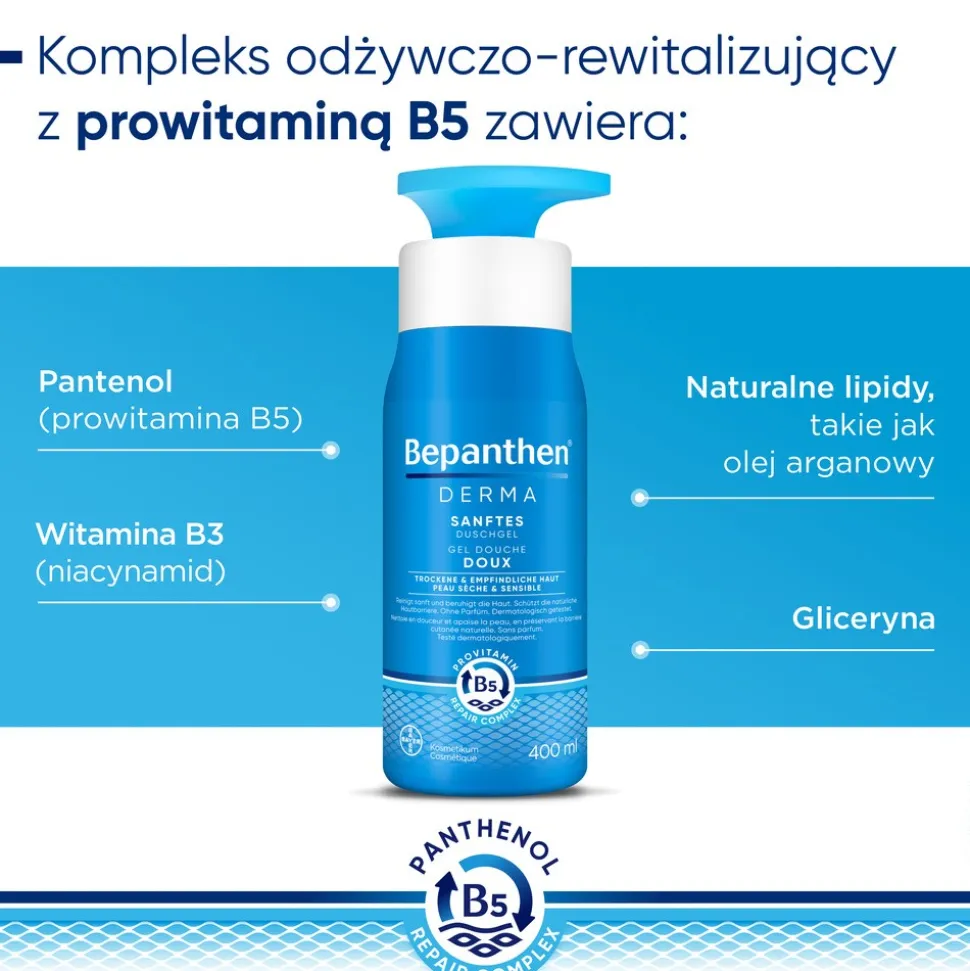 Bepanthen Derma, żel do mycia ciała, 400 ml
