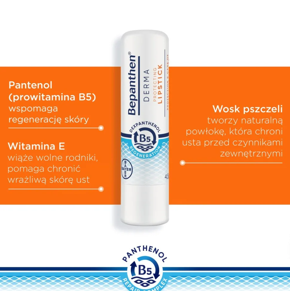 Bepanthen Derma Lipstick, pomadka do ust SPF50, 4,5 g