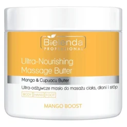 Bielenda Professional Mango Boost, ultra-odżywcze masło do masażu ciała, dłoni i stóp, 500 ml