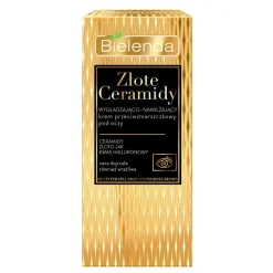 Bielenda Złote Ceramidy, wygładzająco-nawilżający krem przeciwzmarszczkowy pod oczy, 15 ml