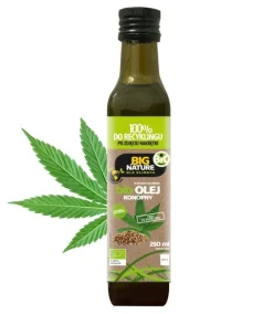 Big Nature Olej konopny tłoczony na zimno BIO, 250 ml