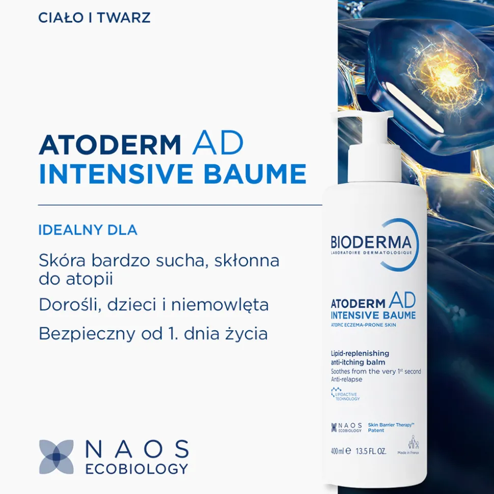 Bioderma Atoderm AD Intensive Baume, balsam emolientowy, 400 ml