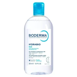 Bioderma Hydrabio H2O, nawilżająca woda micelarna do oczyszczania twarzy i zmywania makijażu, 500 ml