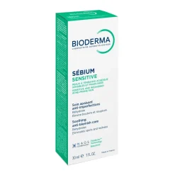Bioderma Sebium Sensitive, łagodzący krem wspomagający leczenie skóry trądzikowej, 30 ml