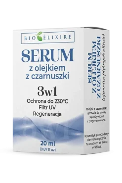Bioelixire, serum silikonowe do włosów z olejkiem z czarnuszki 3w1, 20 ml