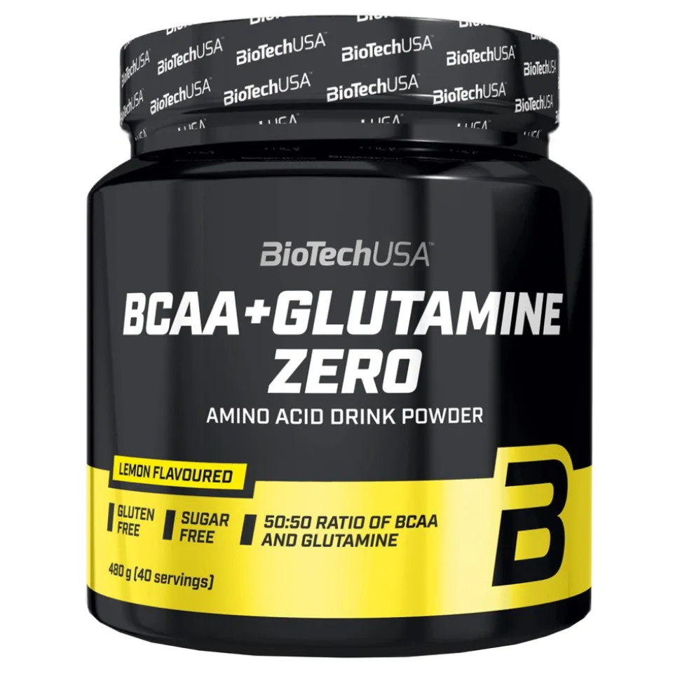 BioTech USA BCAA + Glutamine Zero, proszek, smak lemon, 480 g