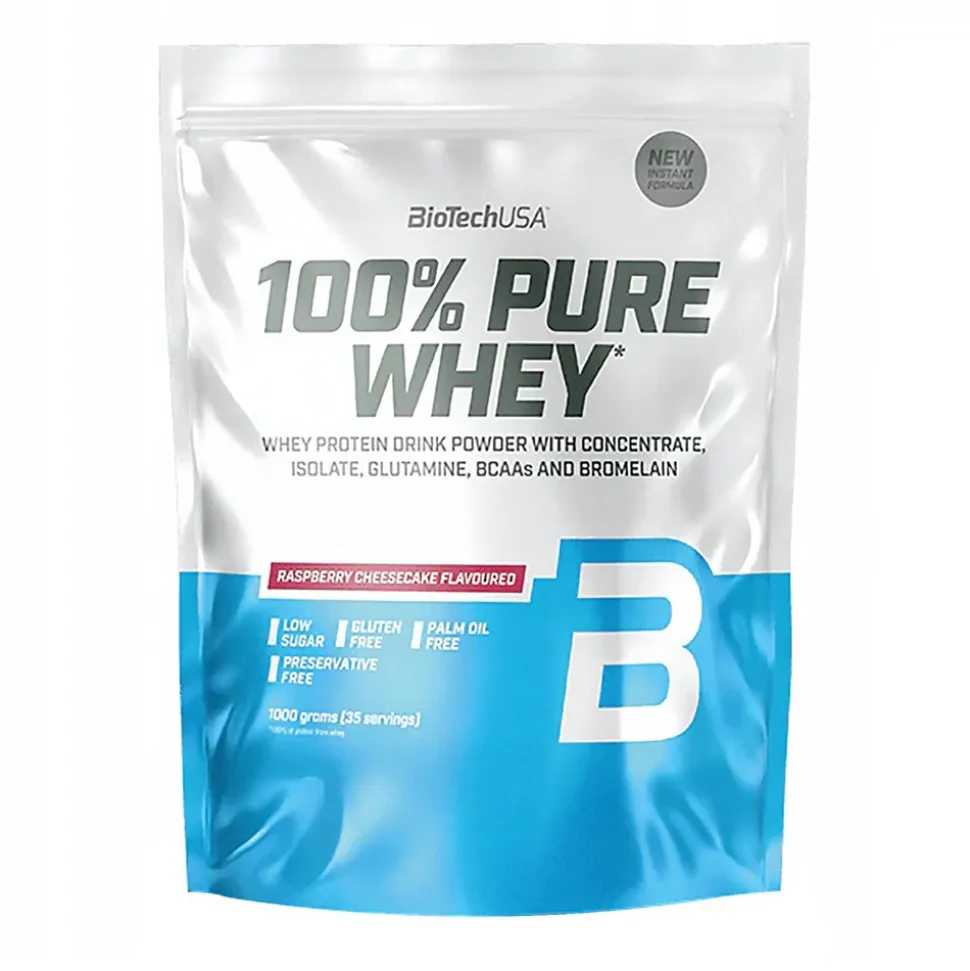 BioTech USA 100% Pure Whey, proszek, smak raspberry cheesecake, 1000 g