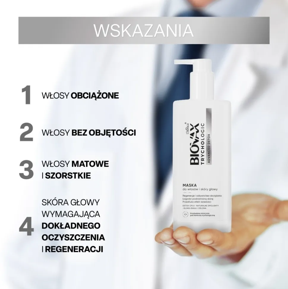 Biovax Trychologic Advanced Detox, maska, 200 ml